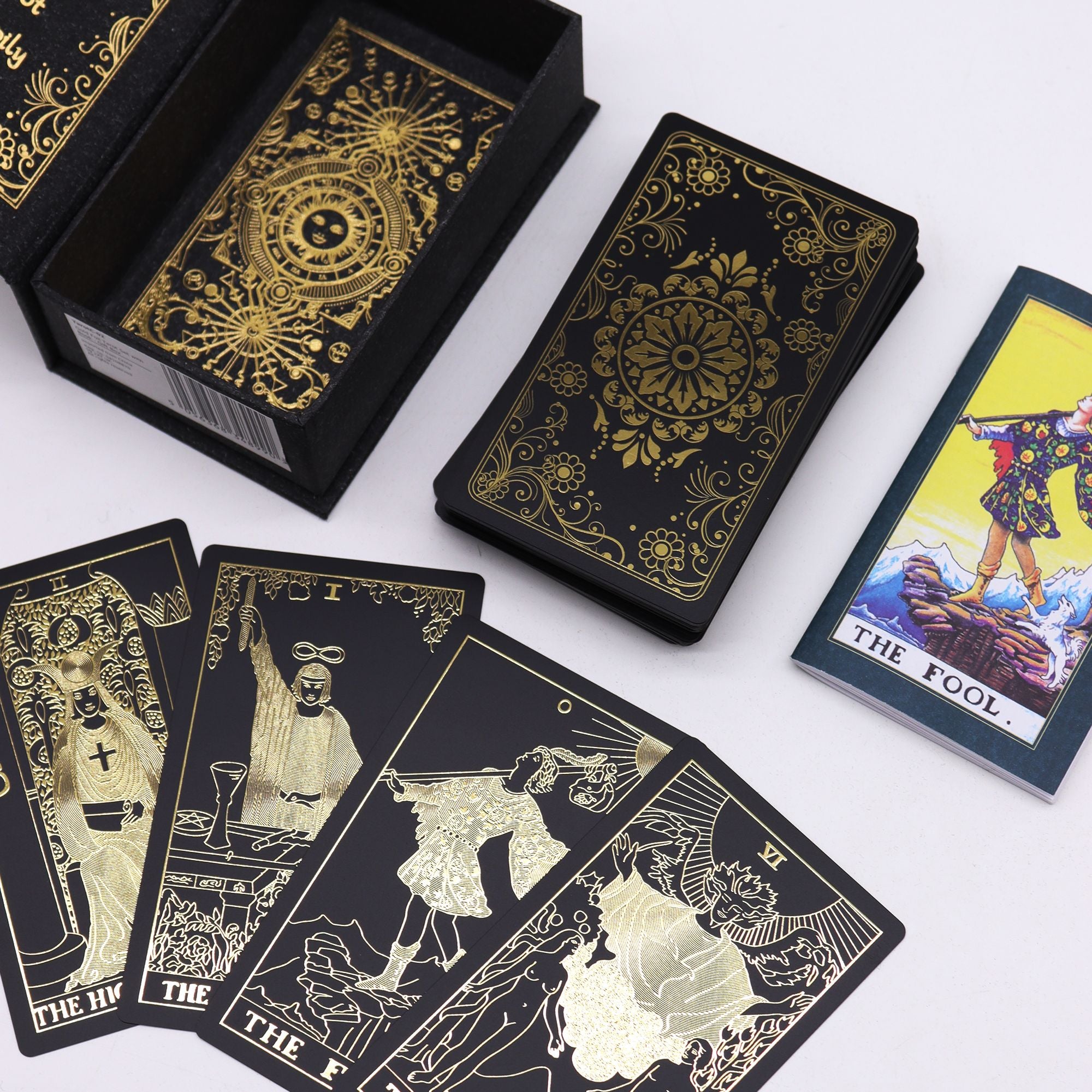 Gold Foil Tarot Set with Book in Elegant Gift Box for Collectors