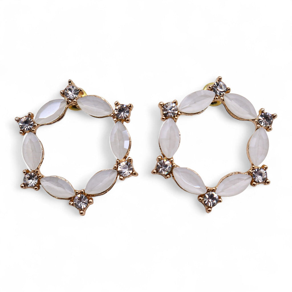 Pearl Vintage Glass Loop Earrings with Elegant Rounded Design