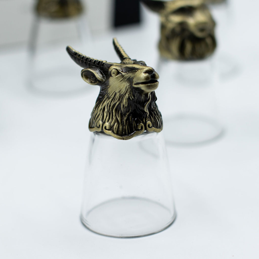 Gift Set of 12 Bottom Up Shot Glasses with Mystical Creatures