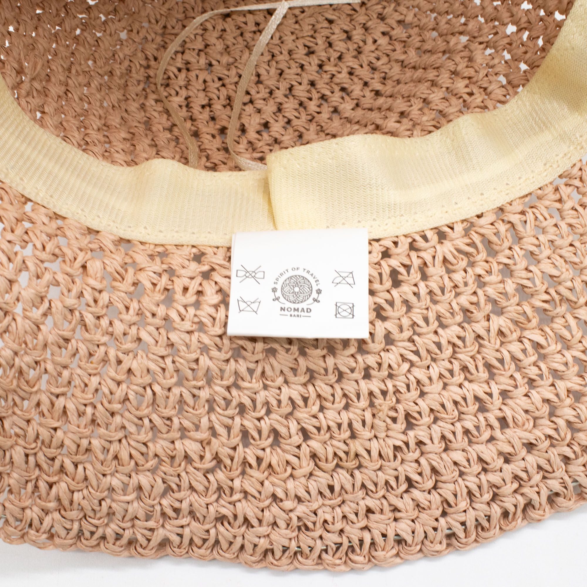 Nomad Sari Floppy Straw Sun Hat in Rose Blush for Summer Fun
