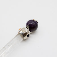Celestial Prism Wand - Amethyst Moving Crystal Sphere Quartz Stem - 12cm