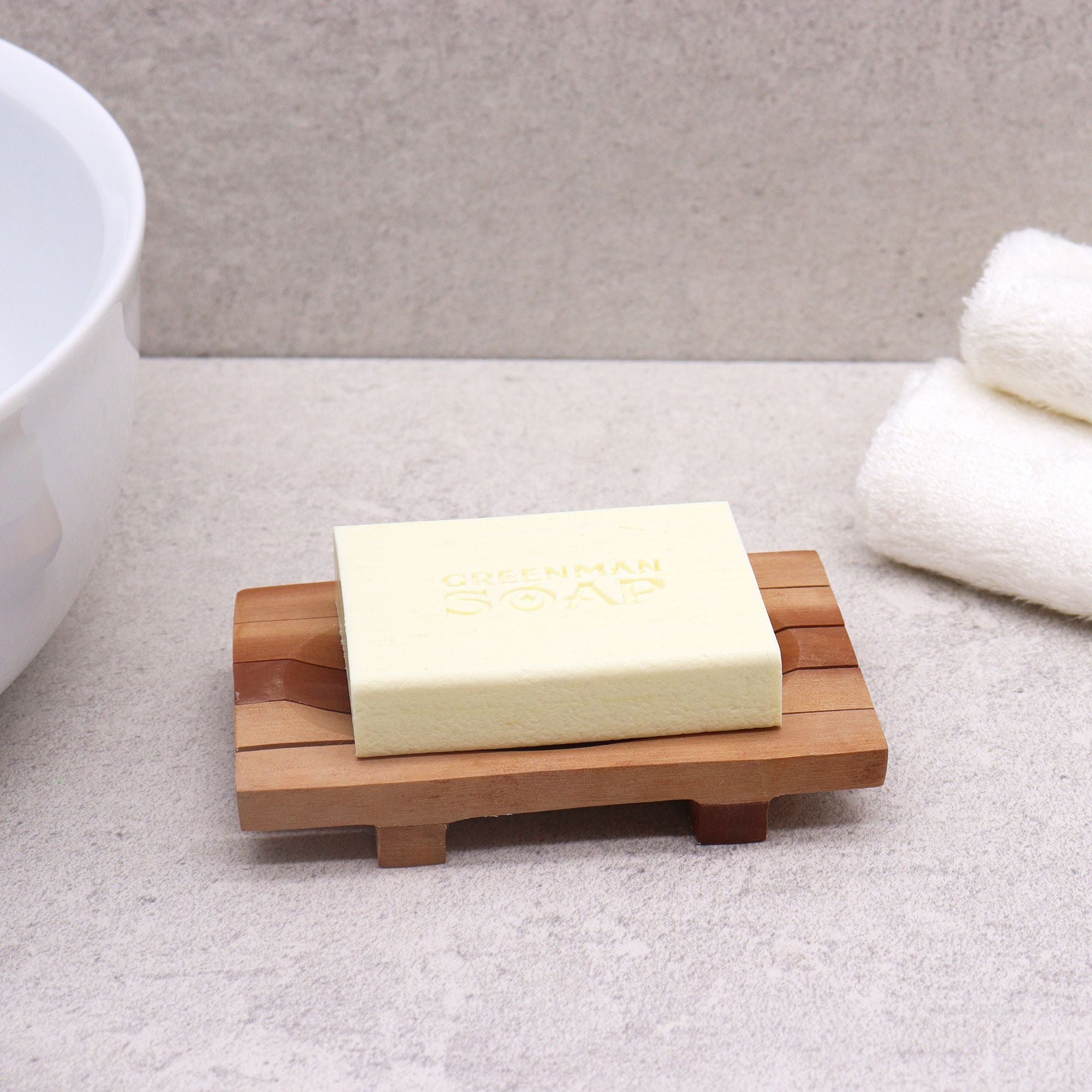 Classic Mahogany Soap Dish with Elegant Grid Drainer Design