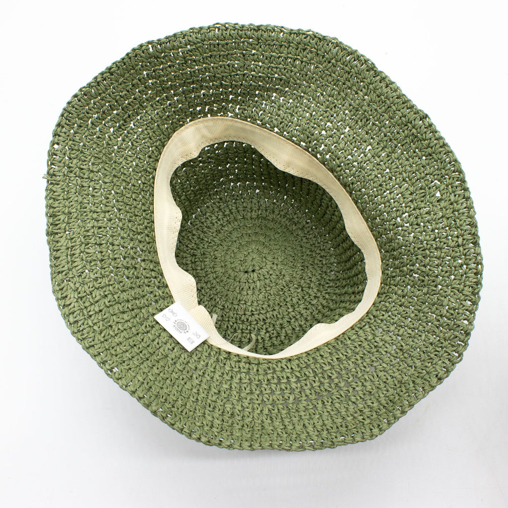 Nomad Sari Floppy Straw Sun Hat in Moss Green for Summer Style