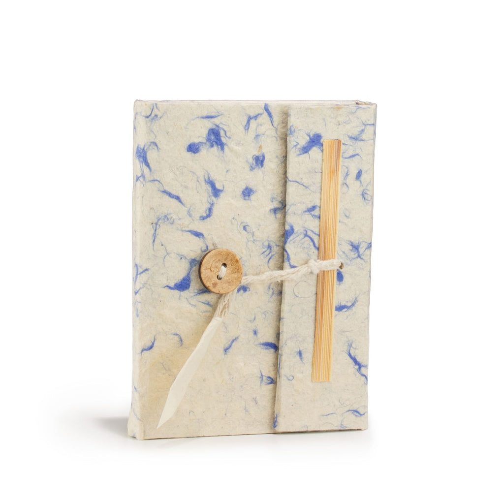 Lokta Mixed Blue Cotton Notebook Mini for Notes and Journaling