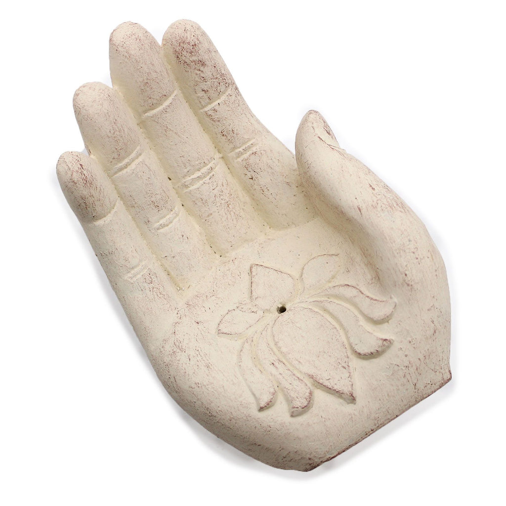 Hand Incense Burner Lotus White for Aromatic Home Fragrance