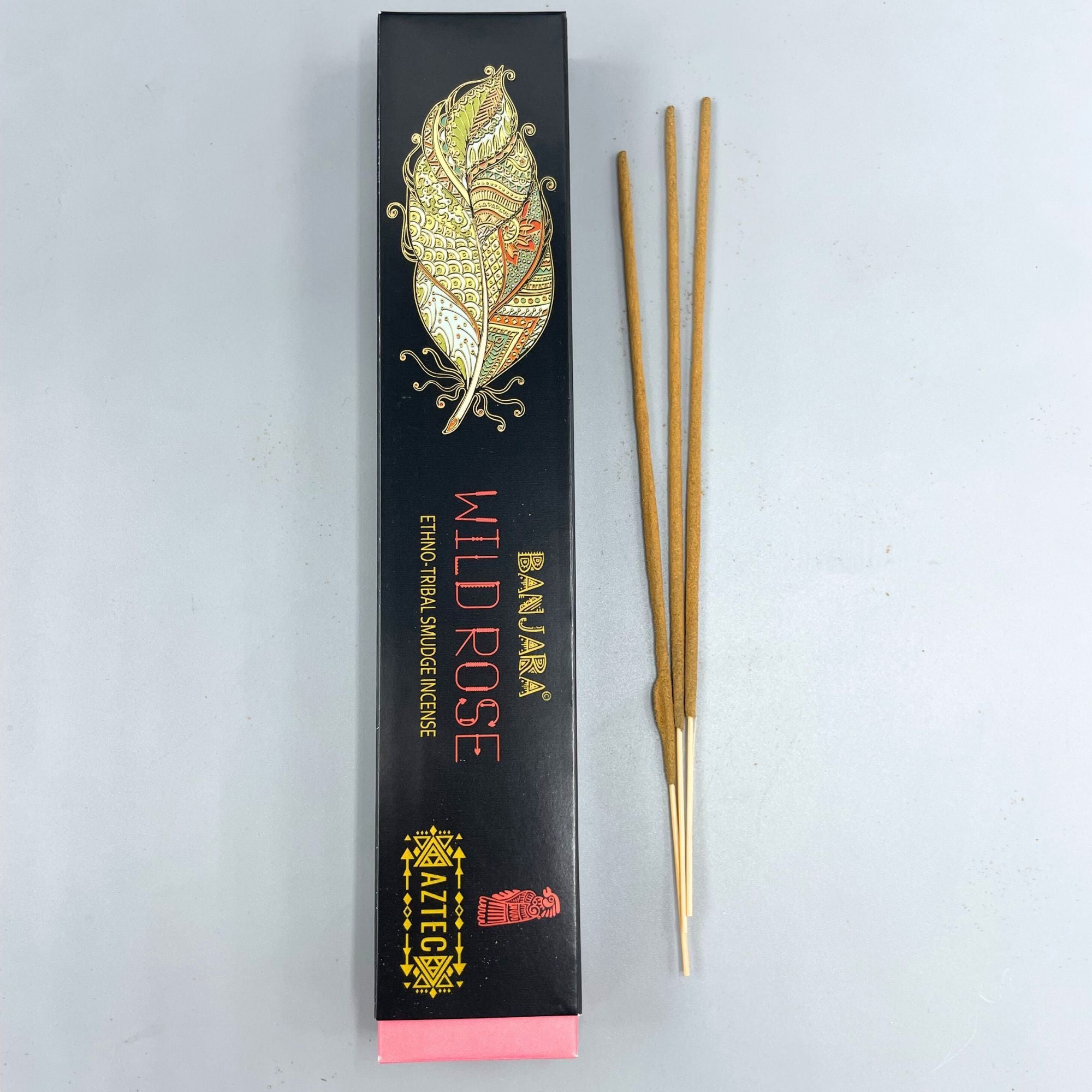 Banjara Tribal Smudge Incense Sticks with Wild Rose Aroma for Serenity