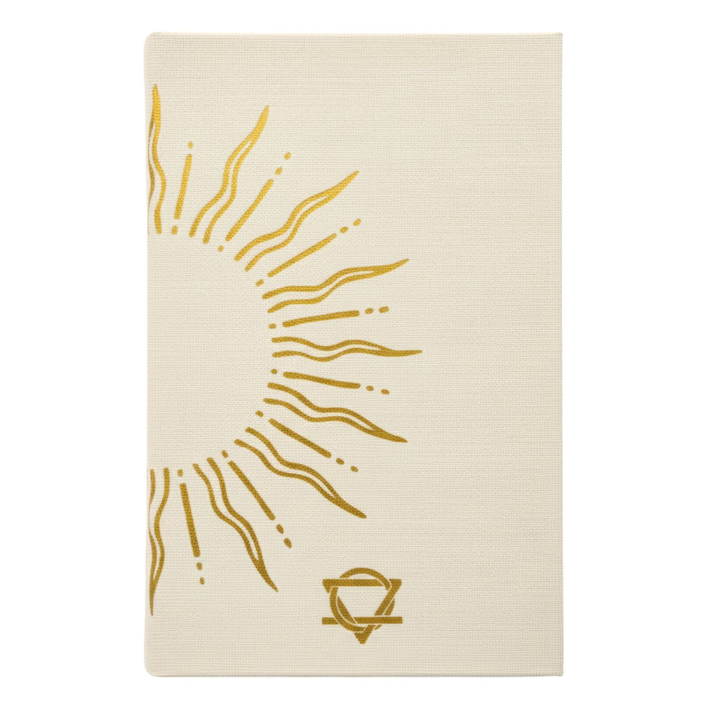 Ivory Gratitude Journal with Gold Lining and 120 Guided Pages