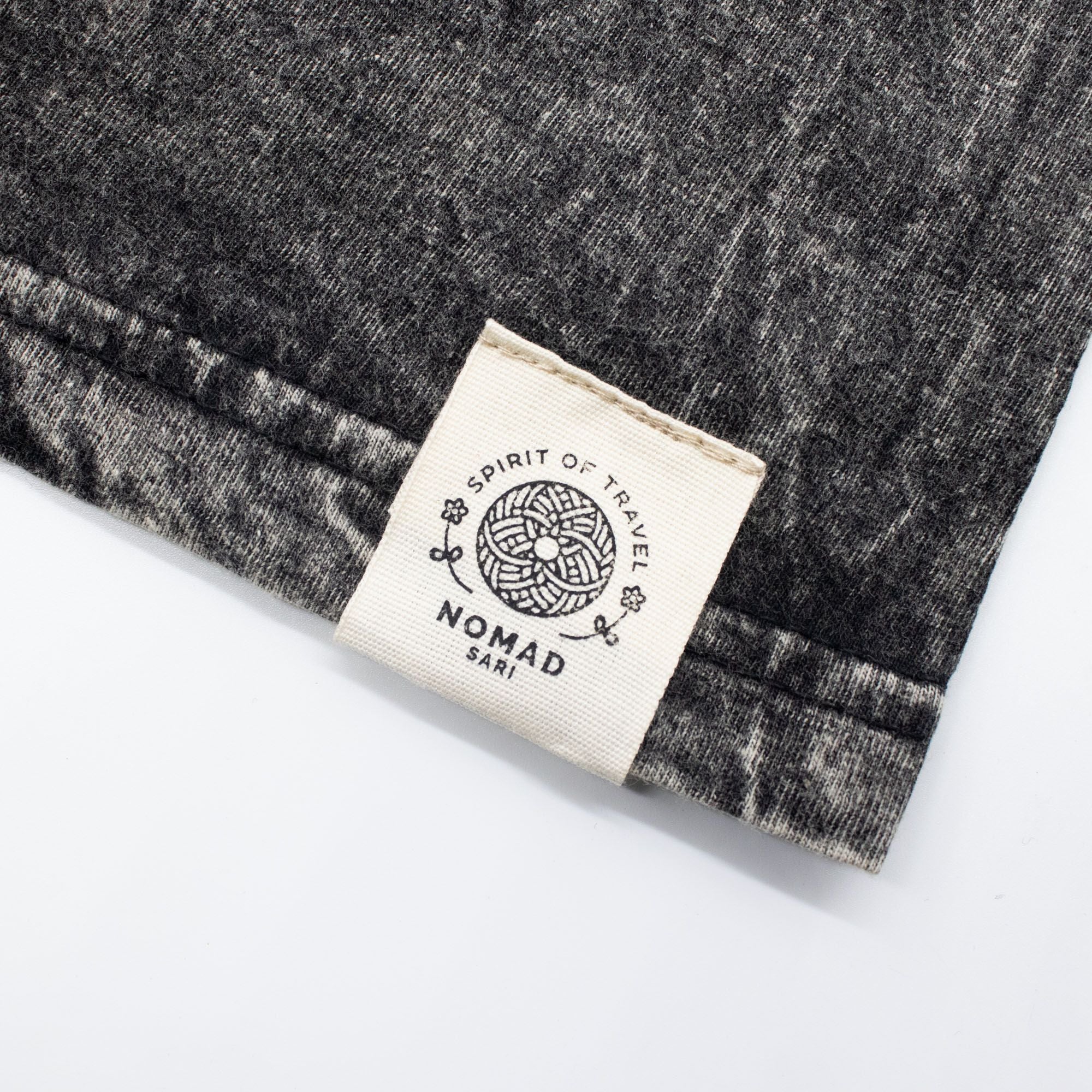 Nomad Sari Stonewashed Cotton T Shirt Rebel Charcoal Medium Size