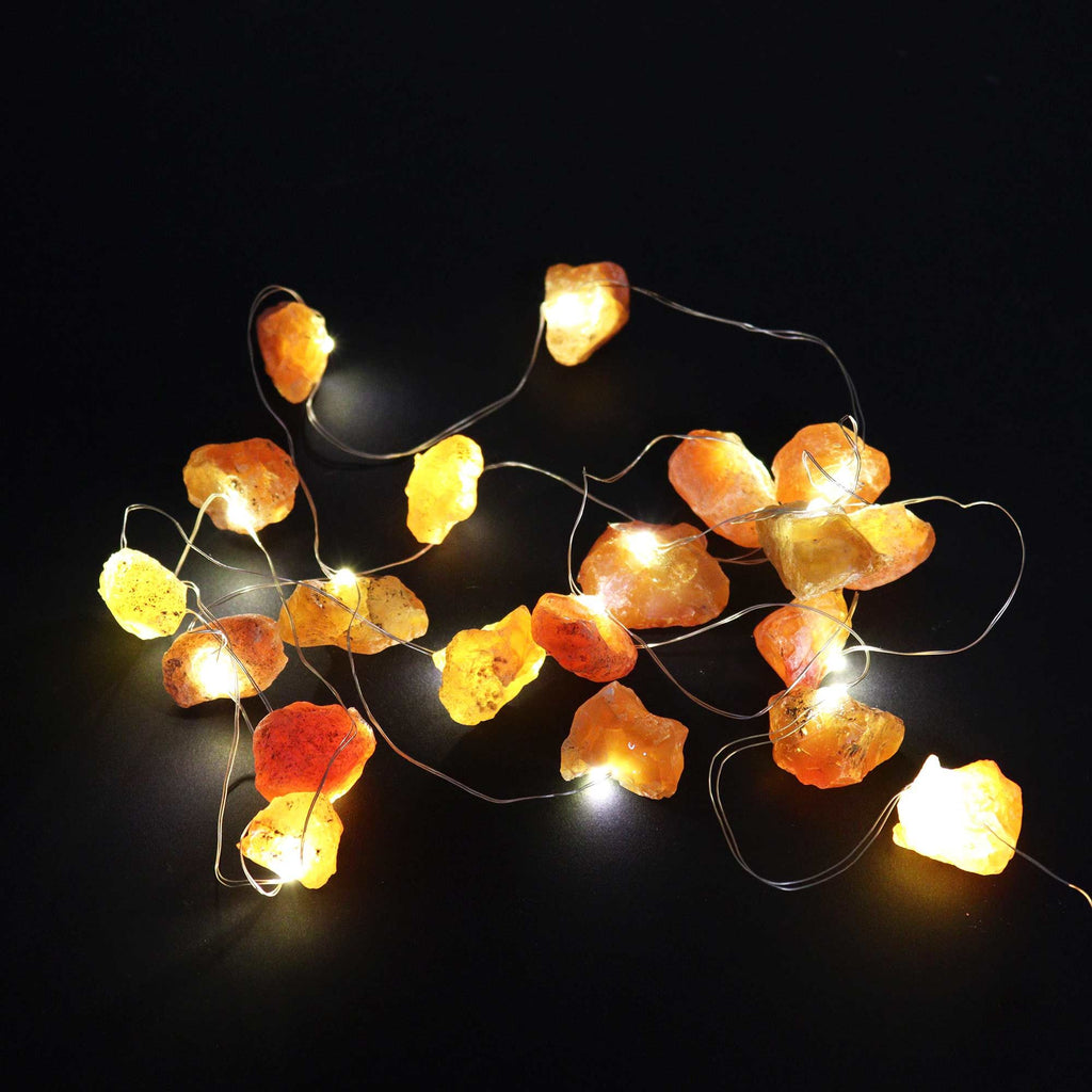 Gemstone Enchantment Lights with Orange Jade 20 LED String Lights