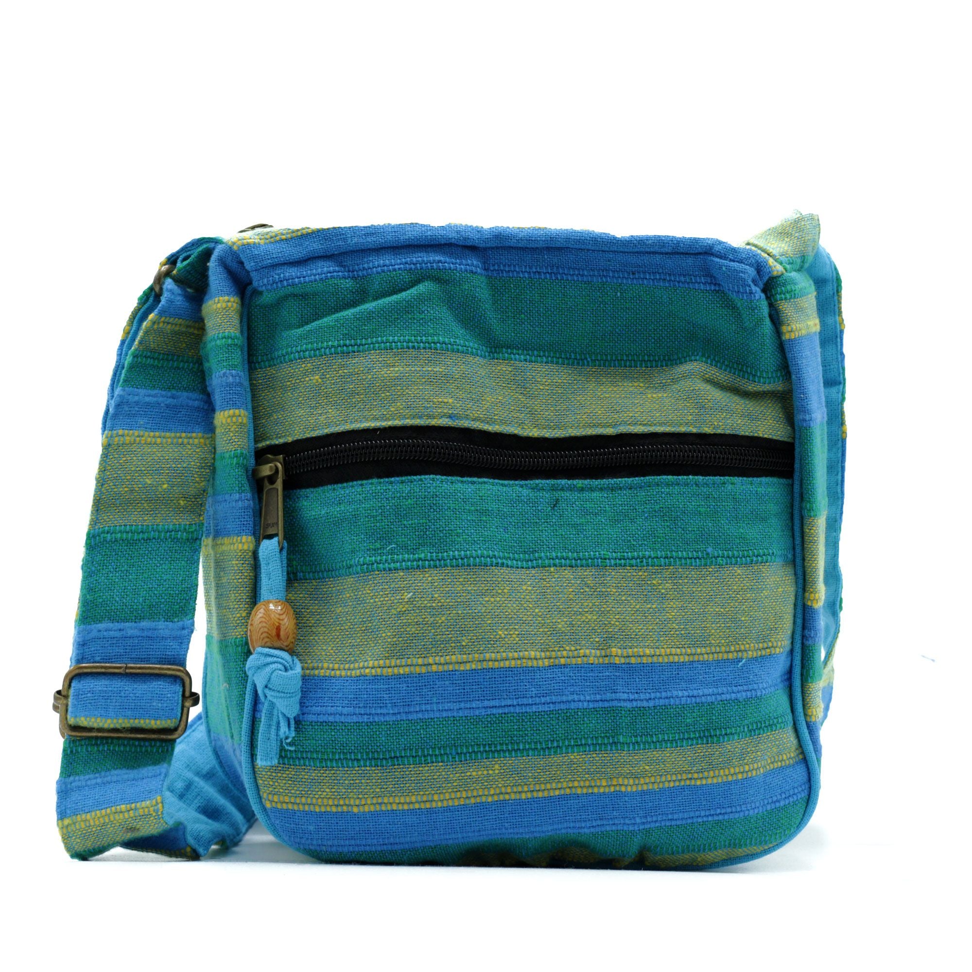 Lrg Nepal Sling Bag with Adjustable Strap in Spring Meadows Green