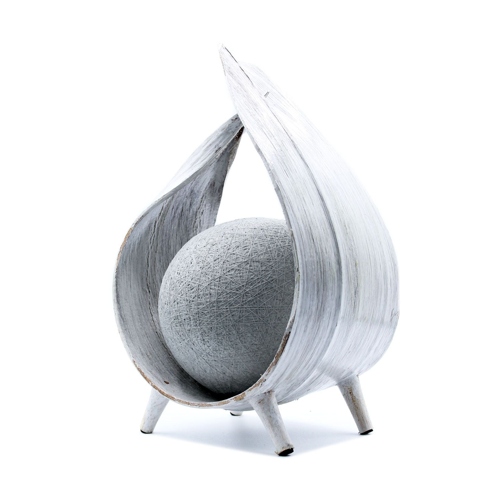 Natural Coconut Lamp with Whitewash Wrapover for Home Decor