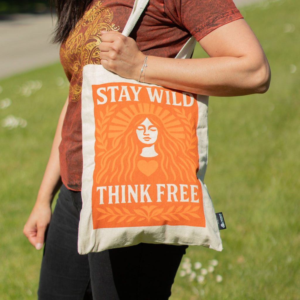 Nomad Sari Iconic Toni Tote Bag Stay Wild in Natural Cotton