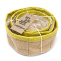 Set of 3 Olive Natural Jute Baskets for Eco Friendly Storage
