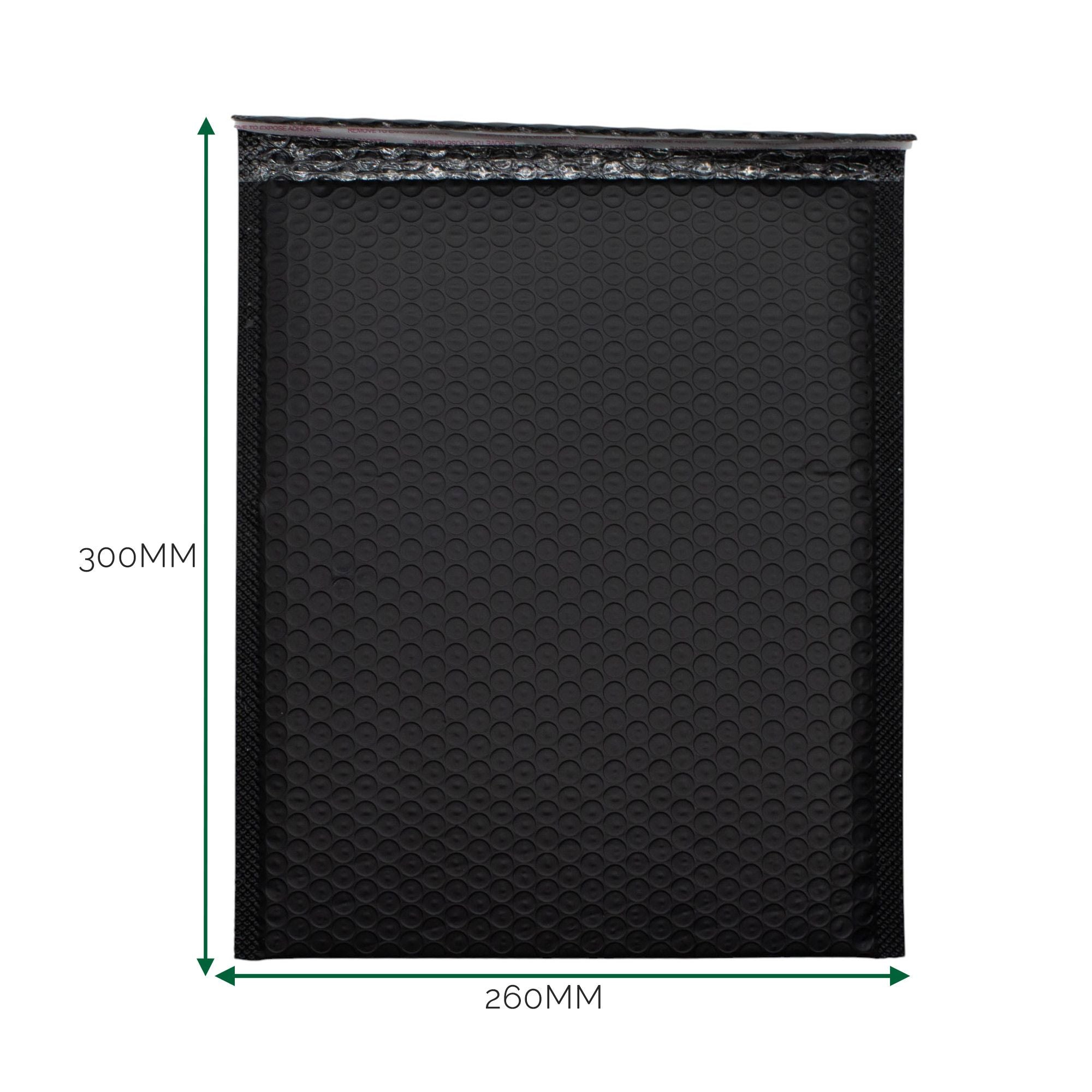 Black Poly Bubble Envelope for Secure Parcel Delivery 260x300mm