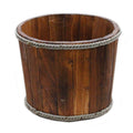 Small Brown Wooden Storage Tub for Home Organisation and Style