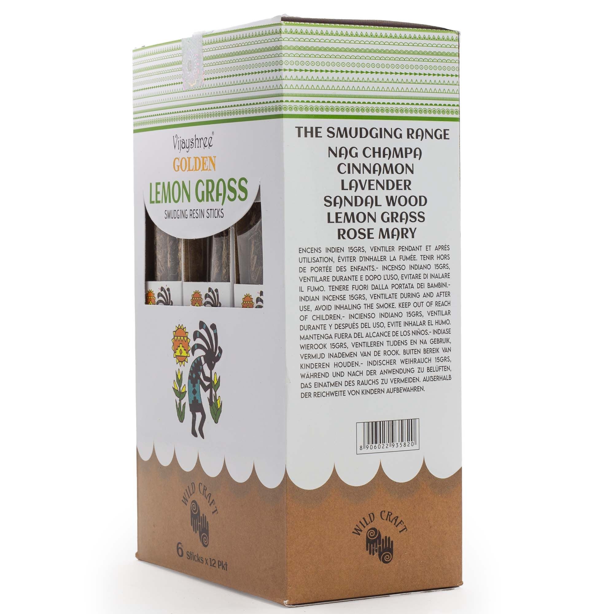 Golden Lemon Grass Smudging Resin Sticks for Fresh Aromas 30g