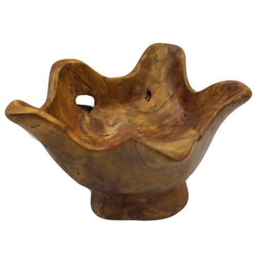 Unique Small Round Teak Root Bowl for Home Decor and Serving