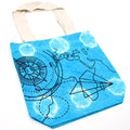 Tye Dye Cotton Bag with Compass Design and Natural Handle