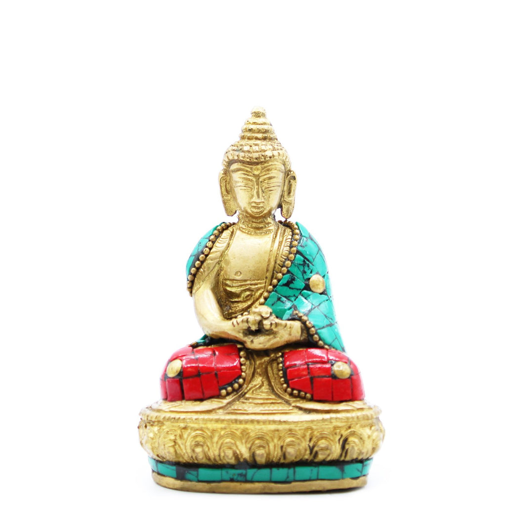 Brass Buddha Figure Amitabha 9.5 cm Ideal for Elegant Home Decor