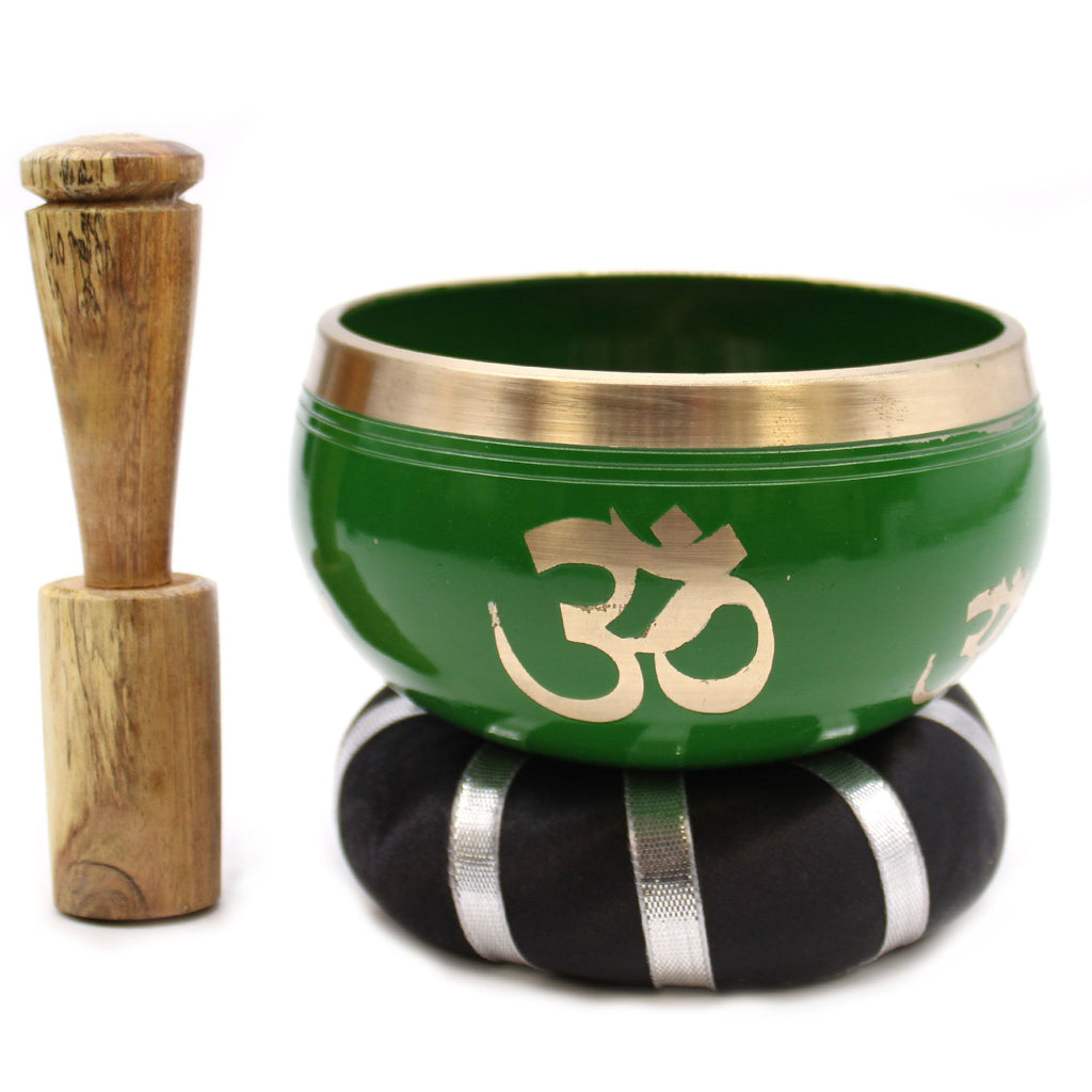 Tree of Life Singing Bowl Set in Green 10.7cm for Home Decor