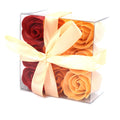 Set of 9 Peach Roses Soap Flower Box for Elegant Bathing Moments