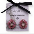 Soft Pink Vintage Glass Loop Earrings for Elegant Style and Charm