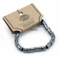 Magnetic Hematite Shamballa Bracelet with Cylinders and Circles