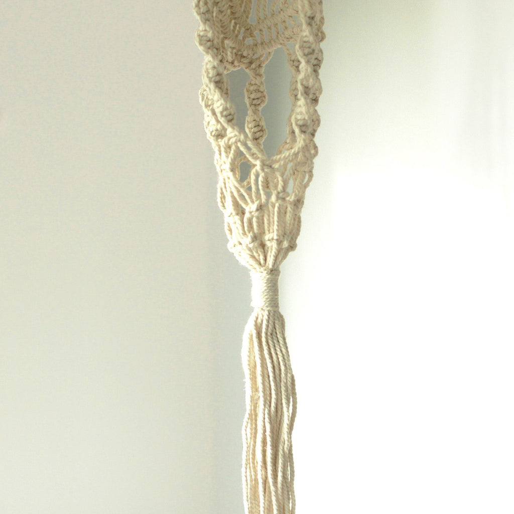 Macrame Pot Holder Long With Ratten Hoop for Home Decor Style