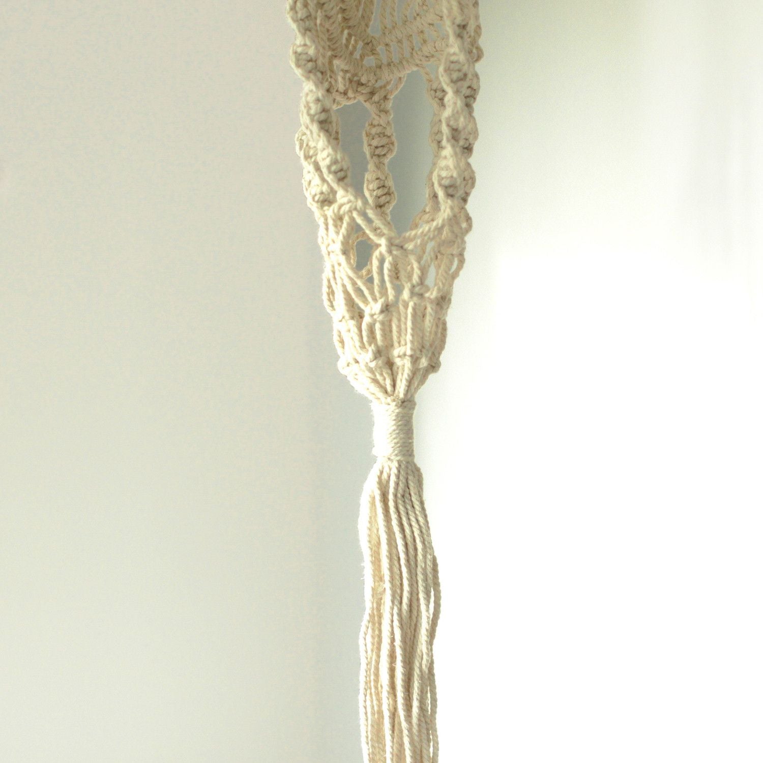 Macrame Pot Holder Long With Ratten Hoop for Home Decor Style