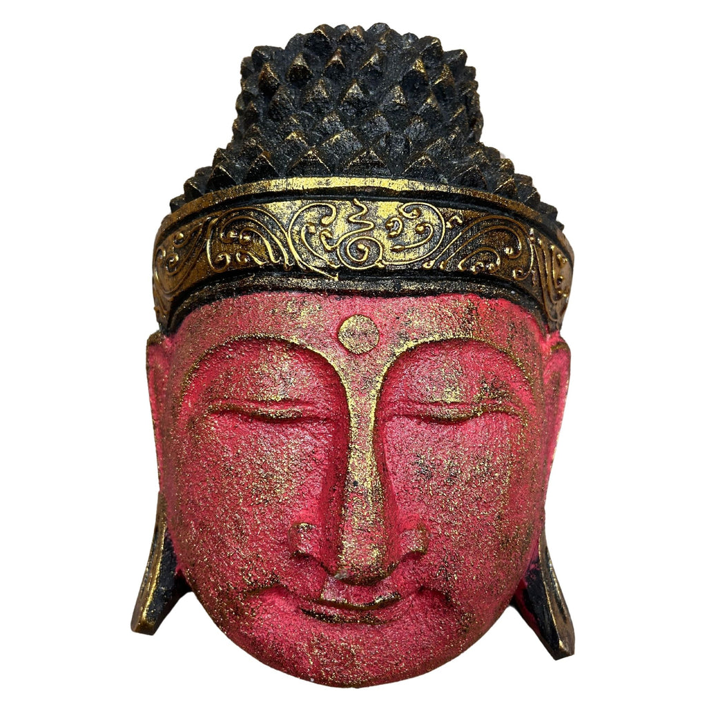 Home Decoration Buddha Head 25cm Red Shine Finish for Display