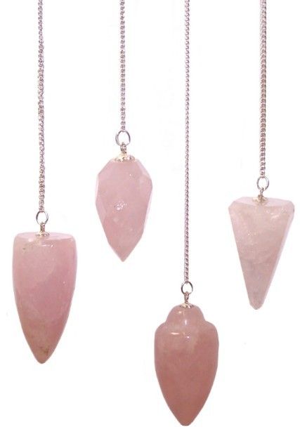 Magic Pendulum with Rose Quartz Gemstone and Silver Chain