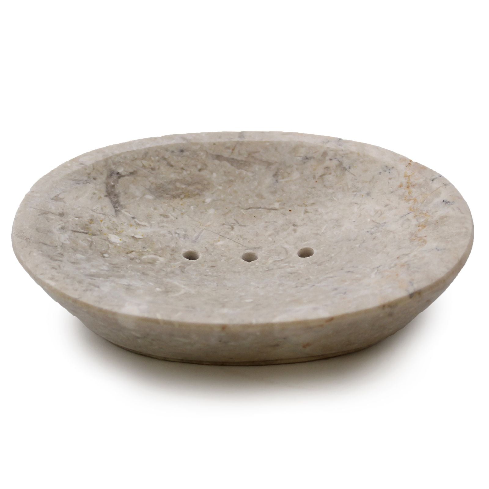 Classic Oval Cream Marble Soap Dish for Stylish Bathroom Decor