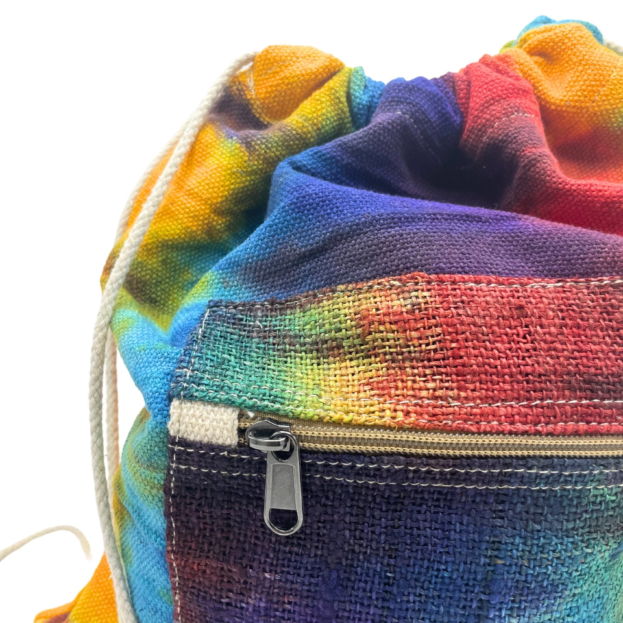 Tiedye Hemp String Bag with Colourful Design for Everyday Use