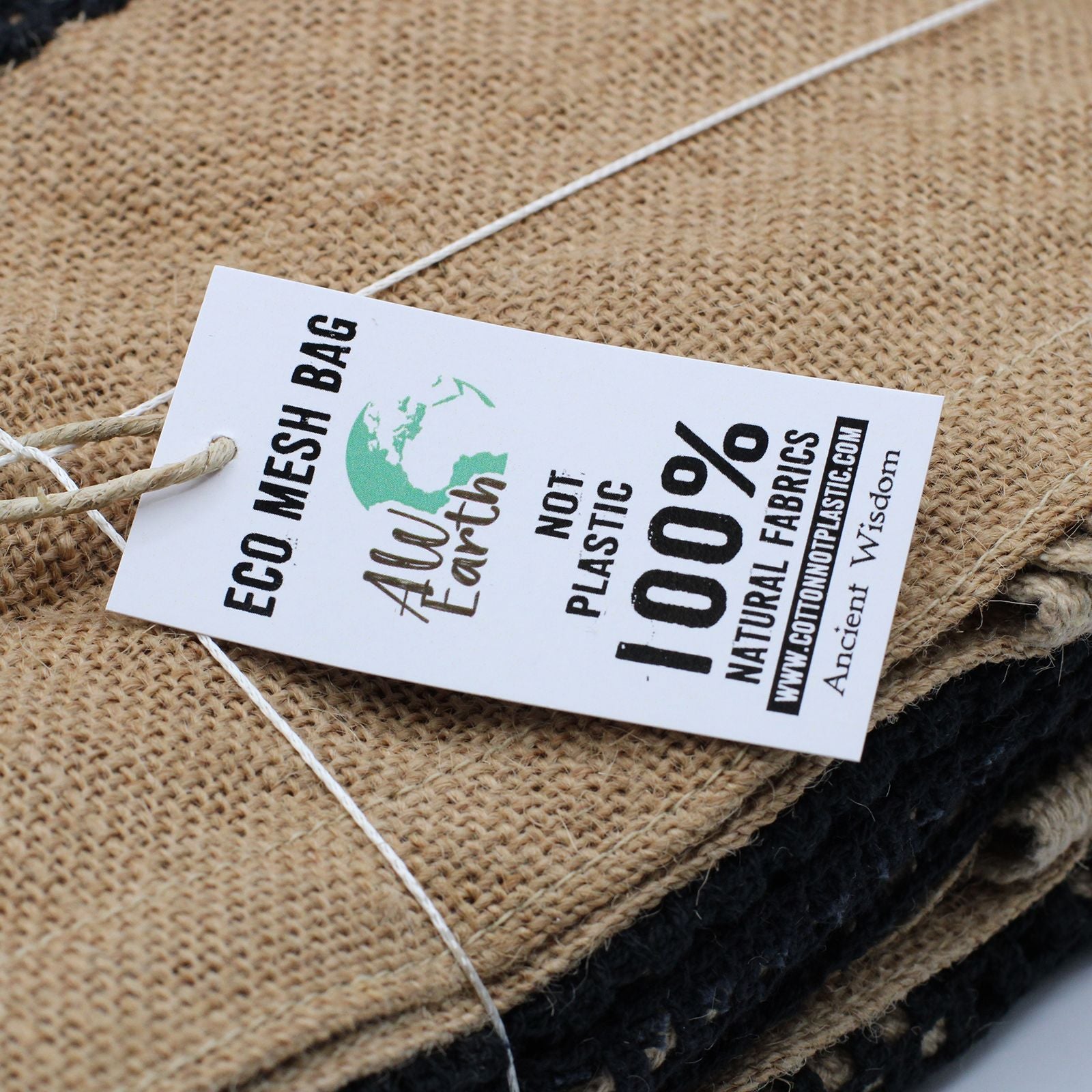Pure Soft Jute and Cotton Mesh Bag Natural for Eco Friendly Shopping
