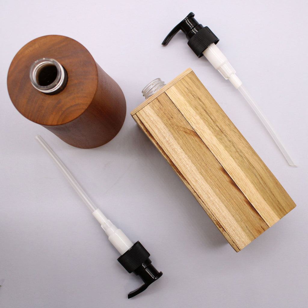 Natural Teakwood Soap Dispenser Taper for Elegant Home Decor