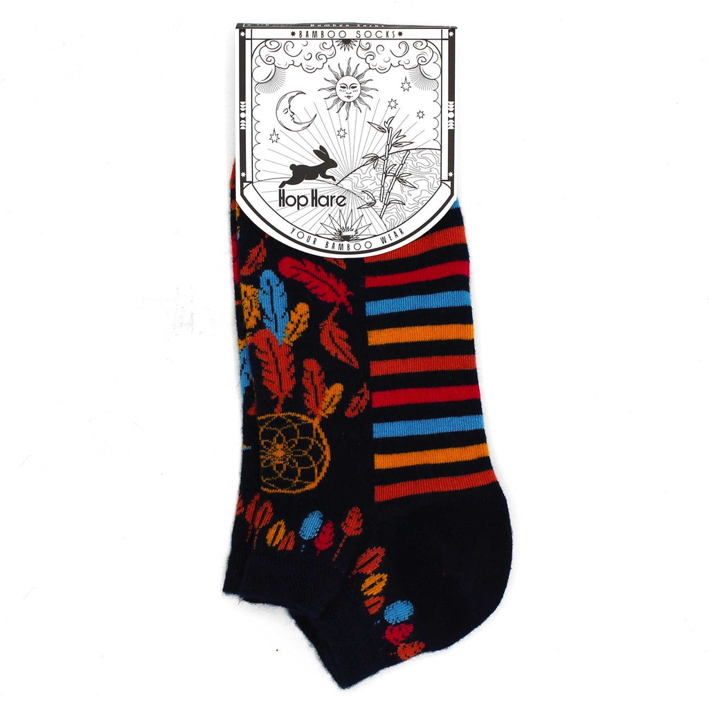 S/M Hop Hare Bamboo Socks Low Dreamcatcher Design for Comfort
