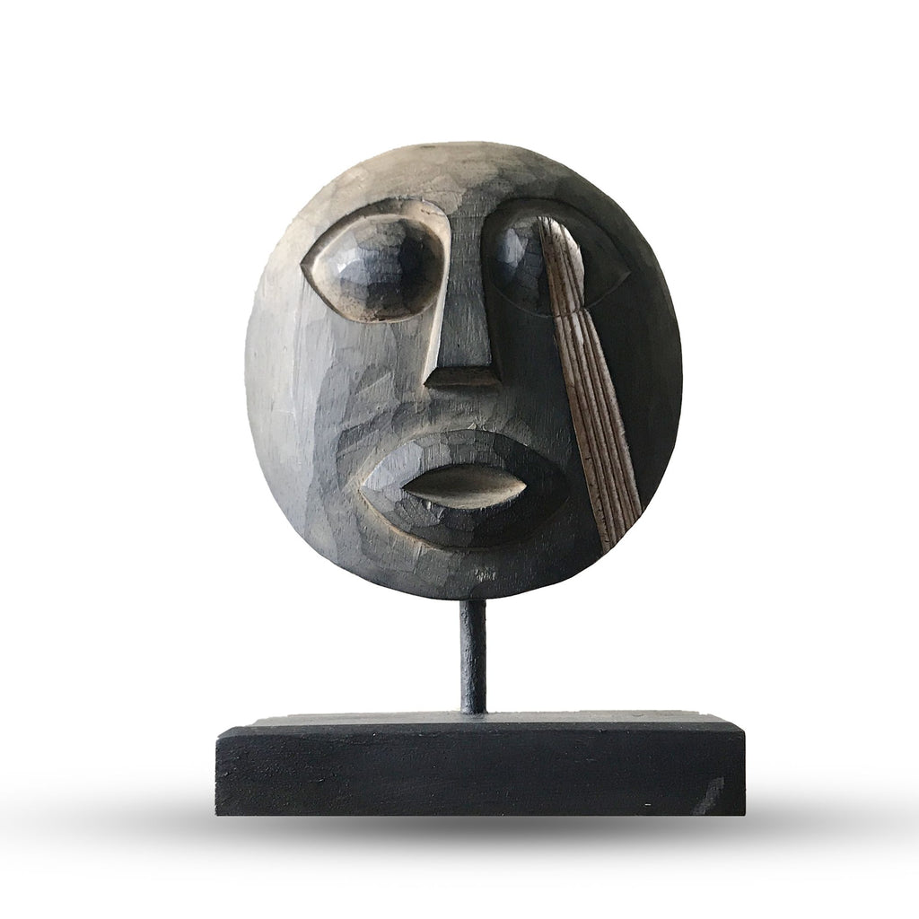 Timor Tribal Decorative Mask Antique Wooden Carved Figure 27x20cm