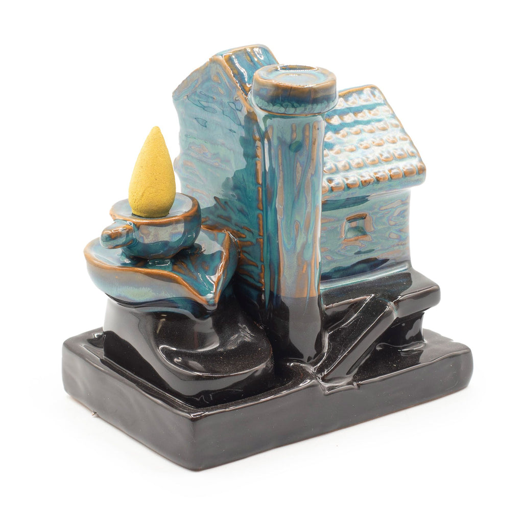 Backflow Incense Burner Watermill House for Relaxation and Calm