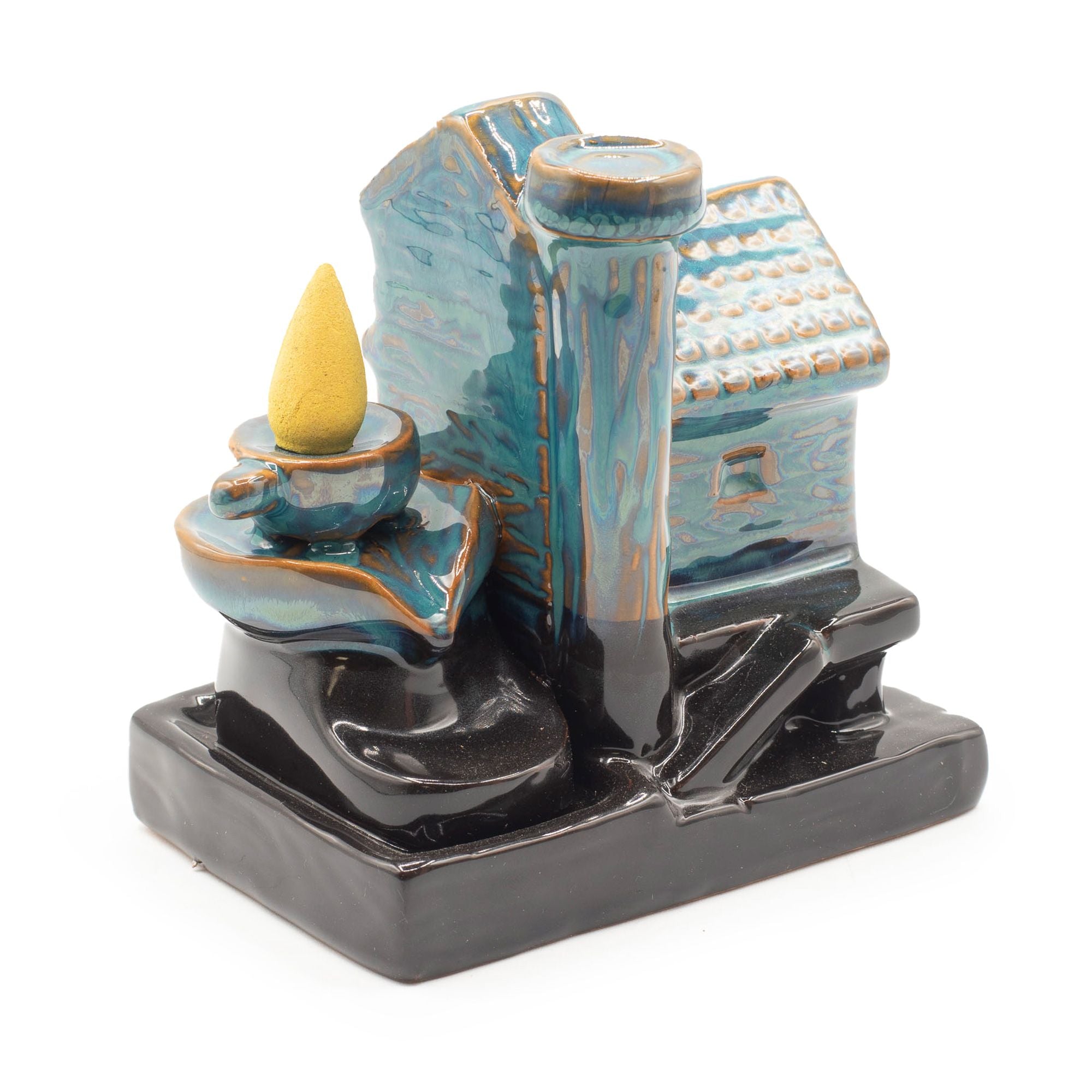Backflow Incense Burner Watermill House for Relaxation and Calm