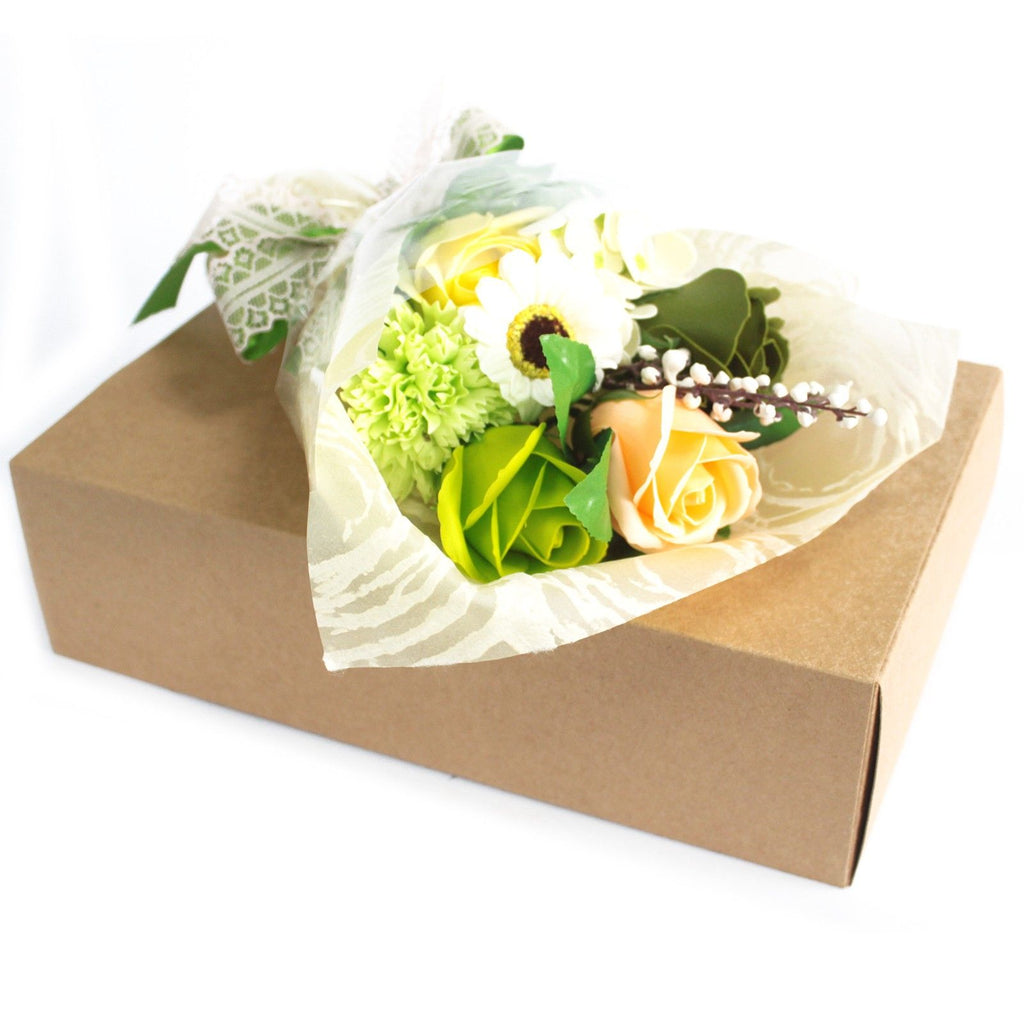 Greens Boxed Hand Soap Flower Bouquet Unique Gift for Any Occasion