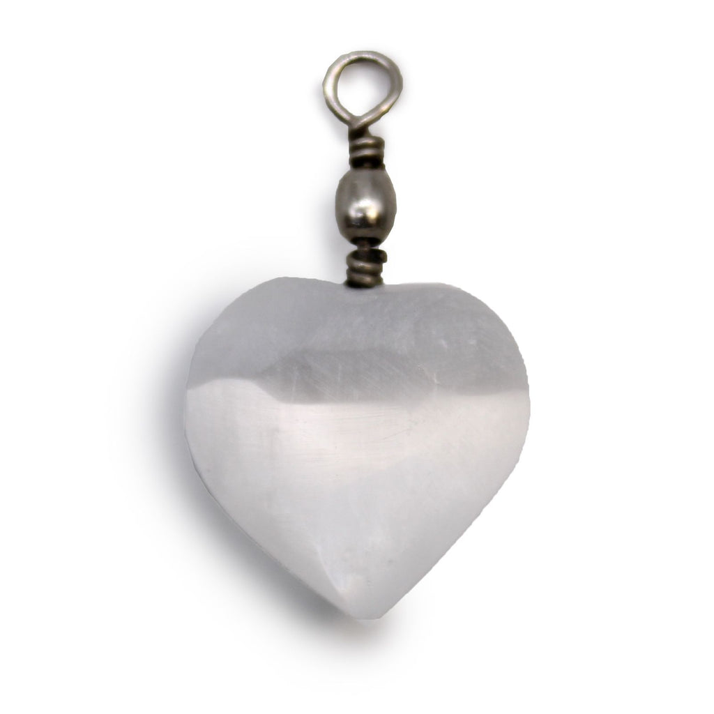 Selenite Heart Pendant for Unique Style and Elegant Fashion Accessory