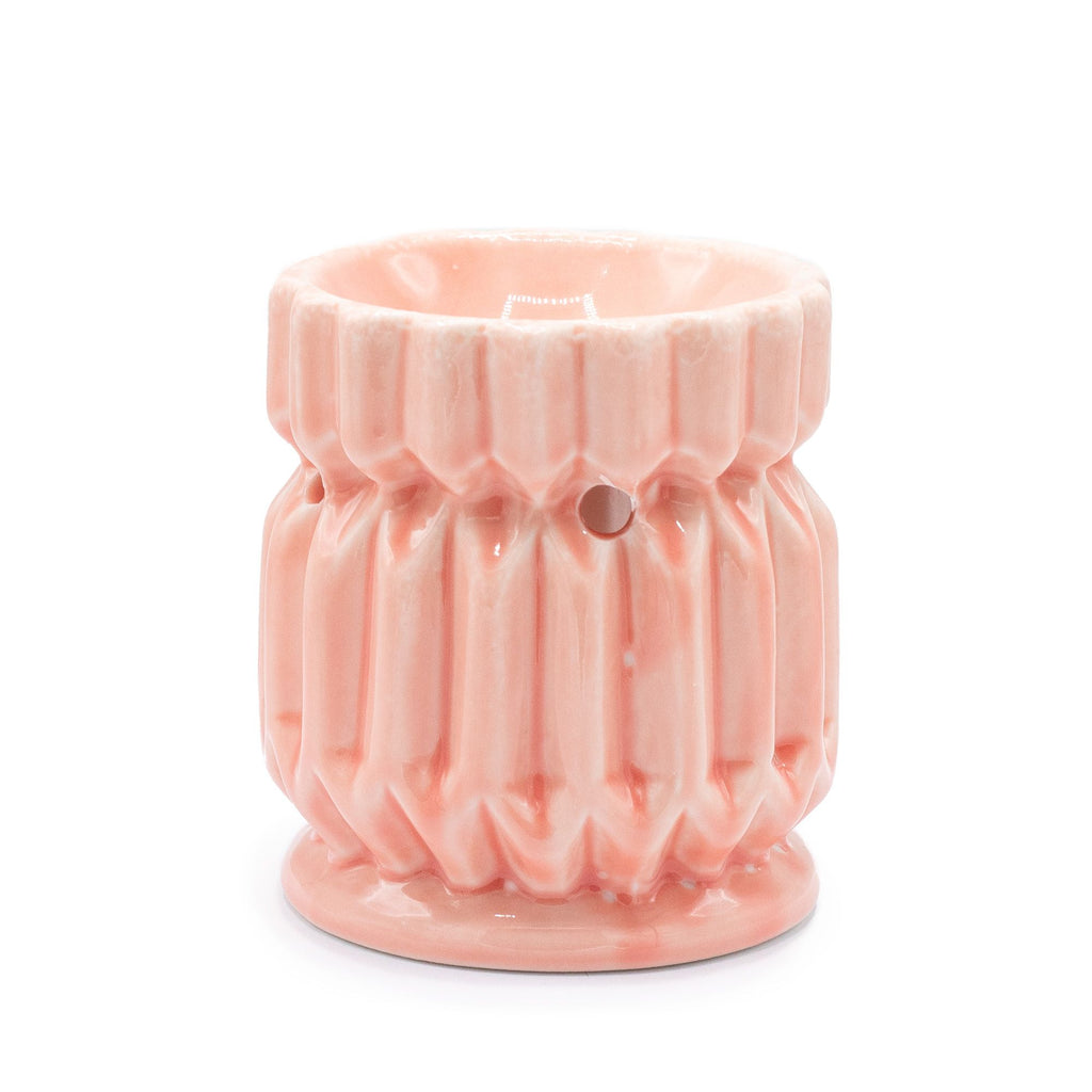 Geometric Pink Oil Burner for Aromatic Home Fragrance Enhancement