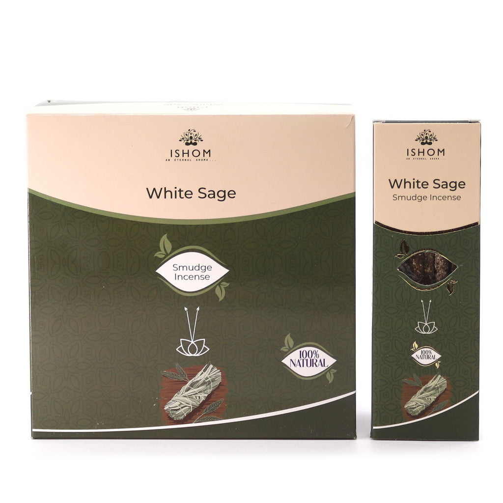 Ishom Smudge Incense White Sage for Cleansing and Purifying Spaces