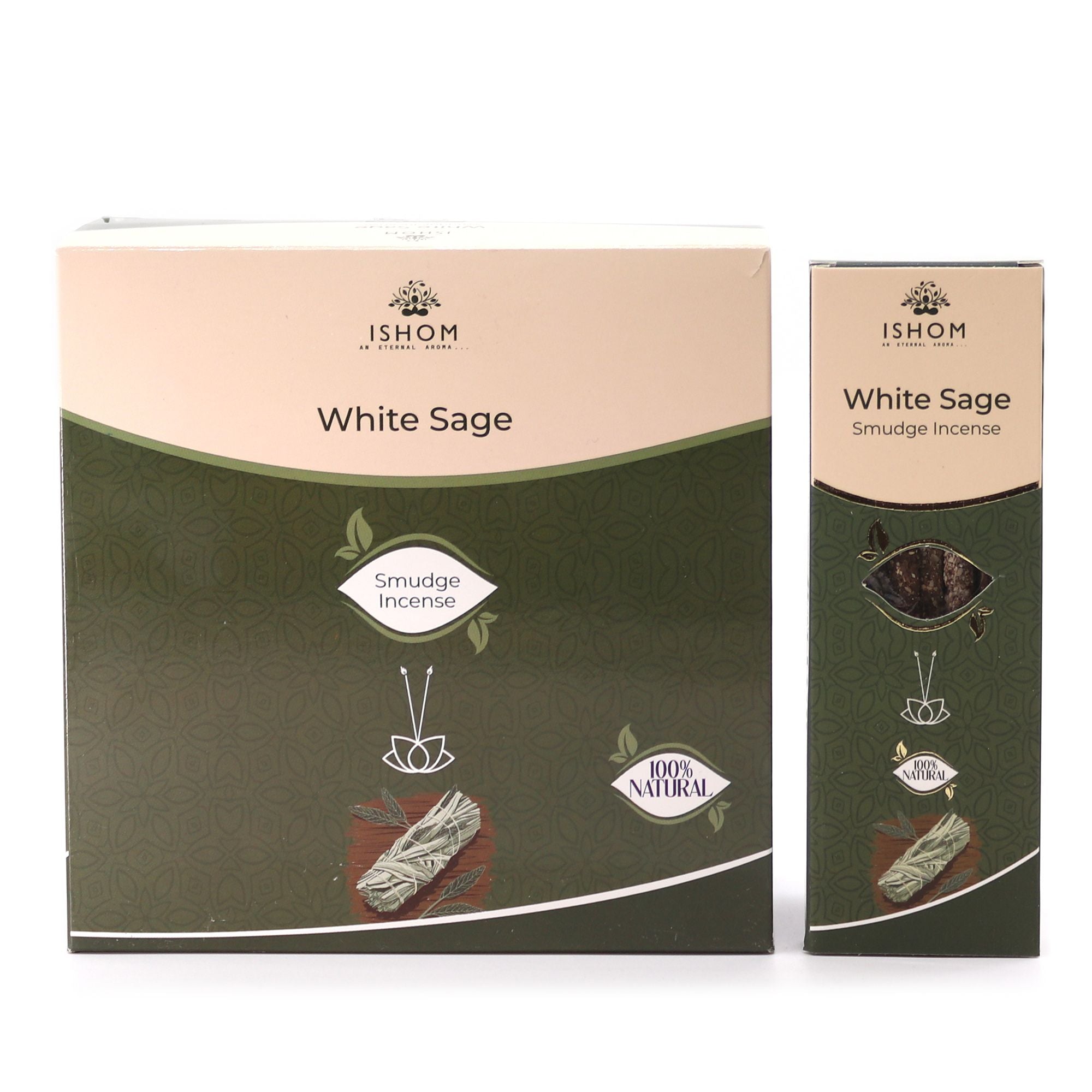 Ishom Smudge Incense White Sage for Cleansing and Purifying Spaces