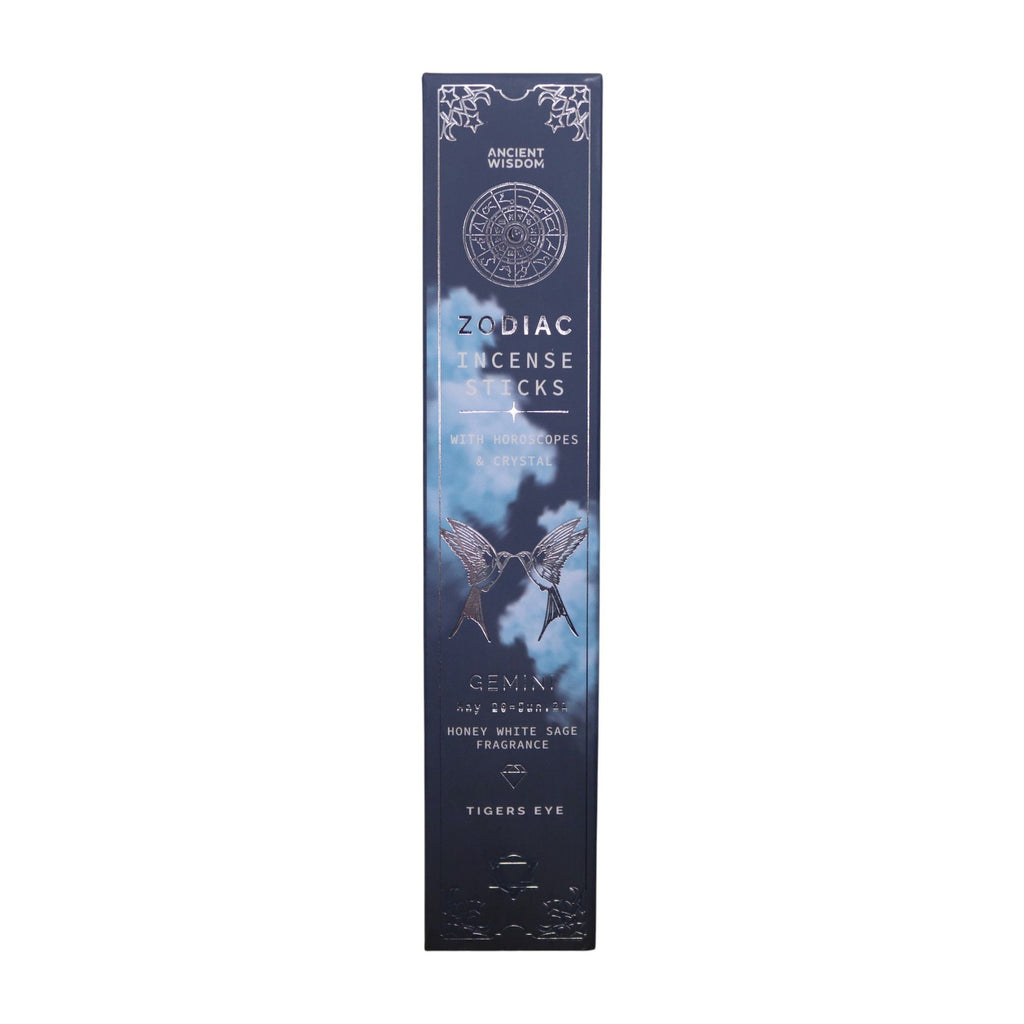Honey White Sage Zodiac Gemstone Crystal Incense Set for Gemini