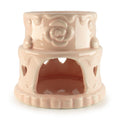 Ceramic Cake Oil Burner with Hearts Design in Charming Pink Shade