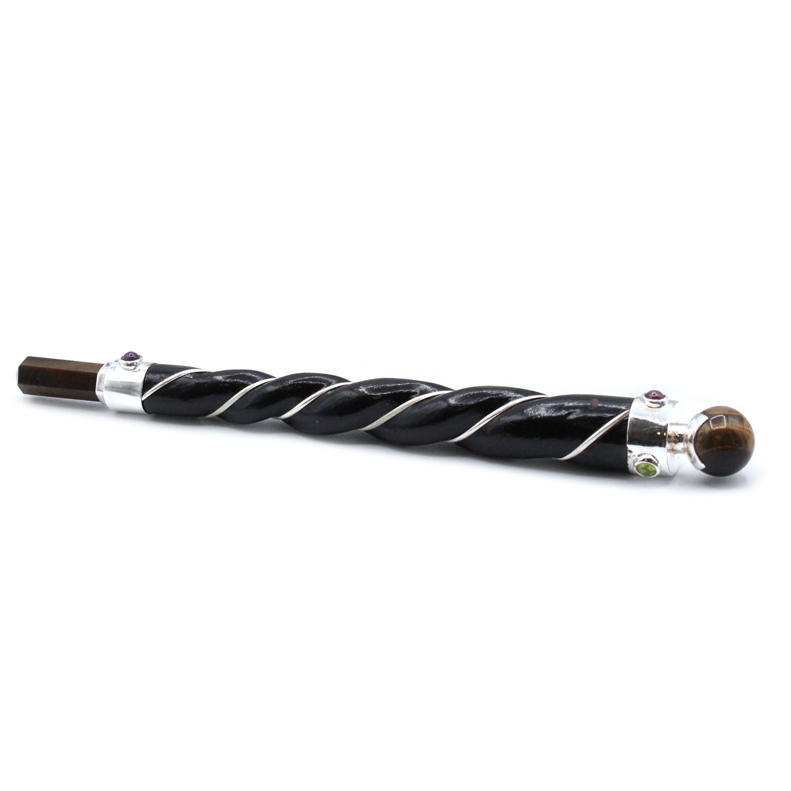 Twisted Healing Wand with Copper and Tiger Eye Design