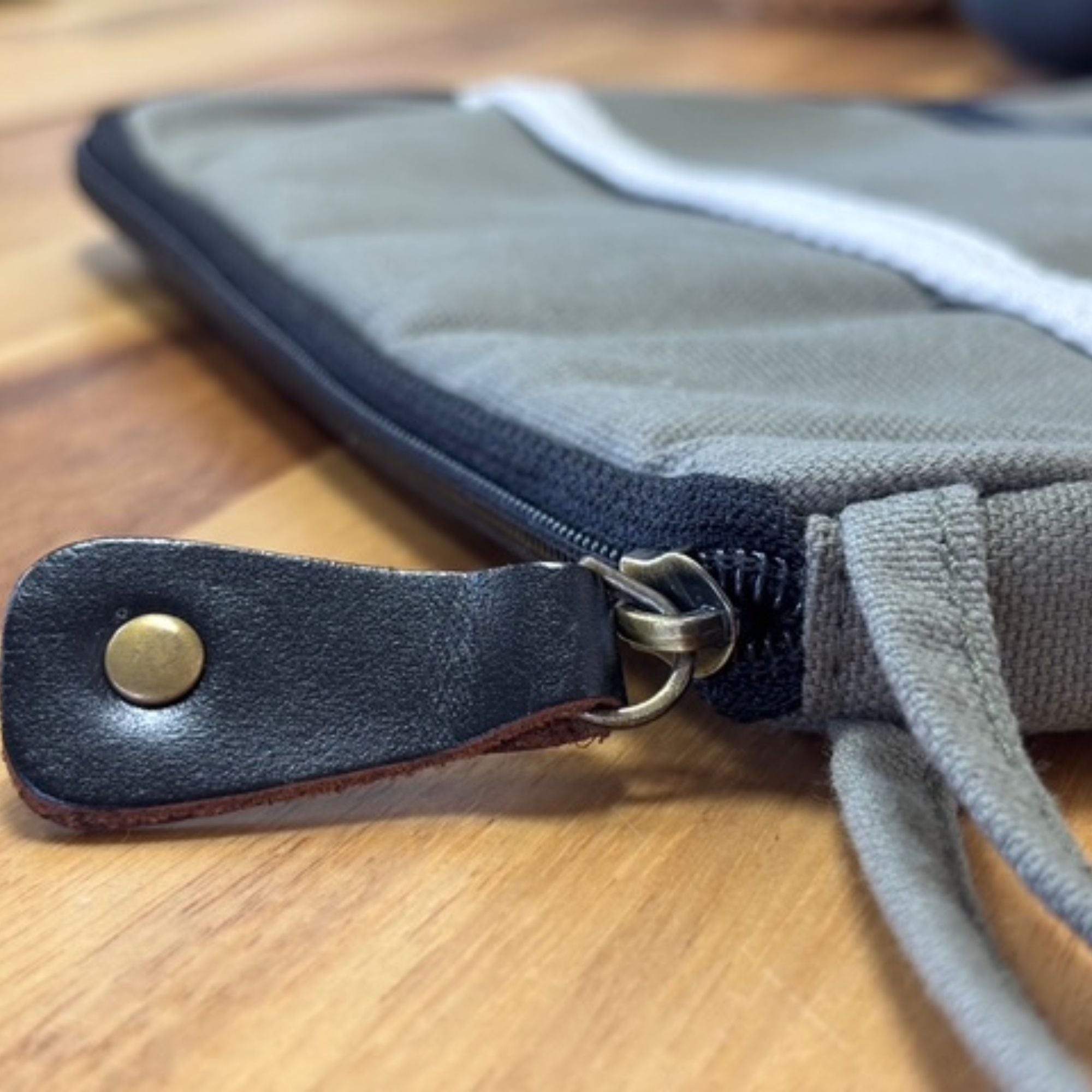 Olive Canvas Tablet Pouch for Convenient Travel and Organisation