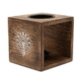 Large Square Mango Wood Oil Burner with Moon Goddess Design