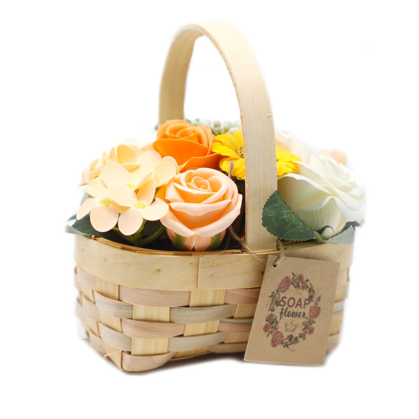 Medium Orange Bouquet in Wicker Basket for Special Occasions